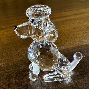 RETIRED Swarovski Crystal Figurine w/Box - Sitting Poodle 1 3/4" - 7619 000 005